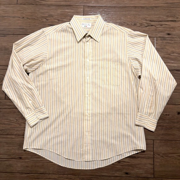 BOSA Other - BOSA Striped Dress Shirt Beige Multicolor Long Sleeve Mens 16.5 34/35